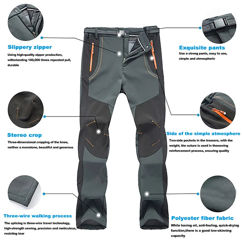 LNGXO Men’s Waterproof Fleece Hiking Pants