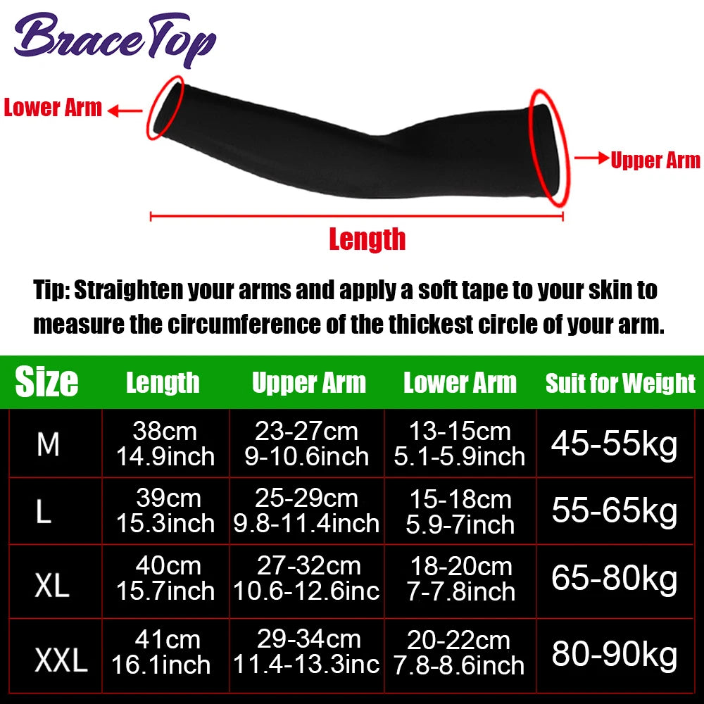 BraceTop UV Protection Sports Cooling Arm Sleeves
