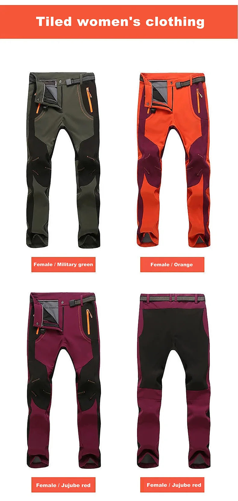 LNGXO Men’s Waterproof Fleece Hiking Pants