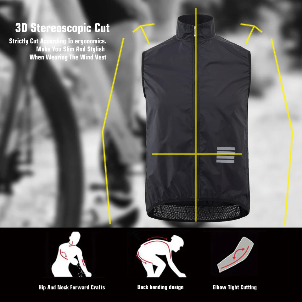 KEMALOCE Men’s Windproof Cycling Vest 2023