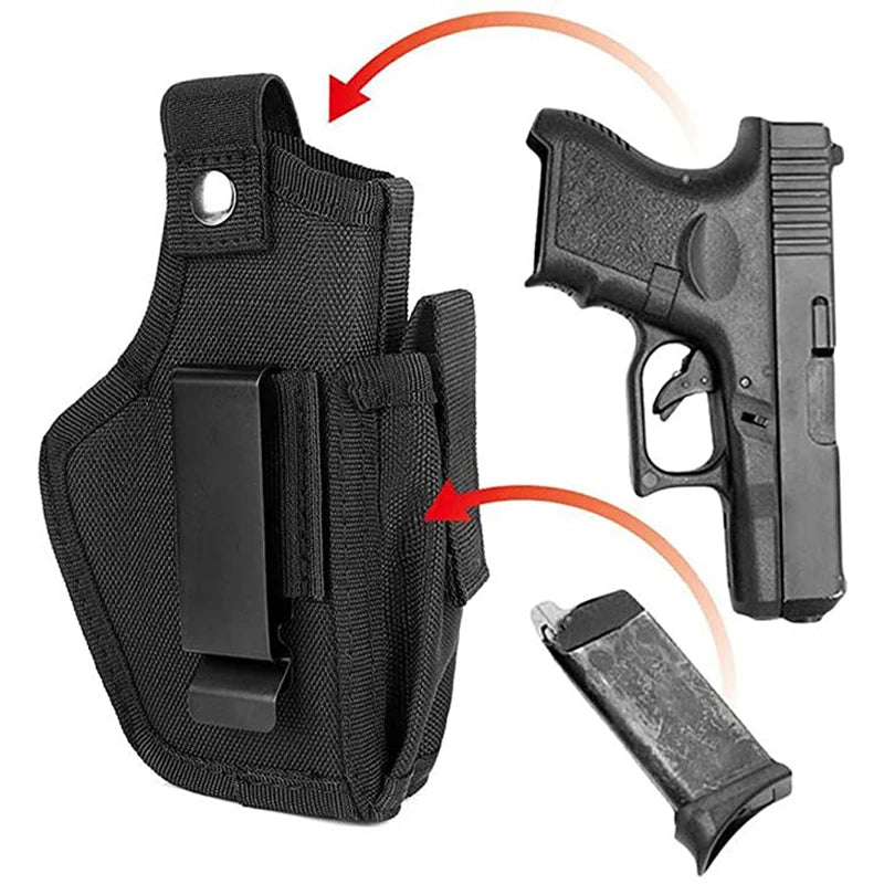 Outdoor Tactical Gun Holster with Bullet Clip Hunting Belt Concealed Carry IWB OWB Airsoft Pistol Bag for All Size Handgun