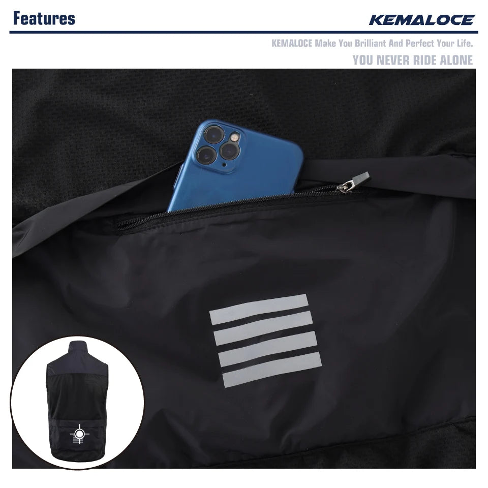 KEMALOCE Men’s Windproof Cycling Vest 2023