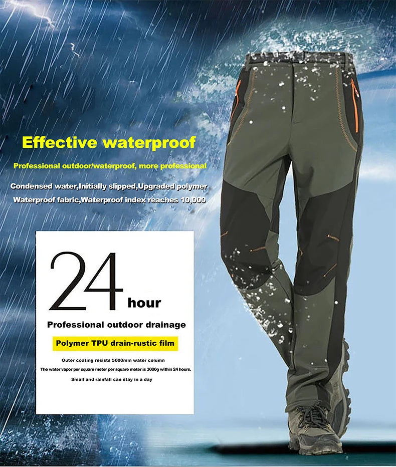 LNGXO Men’s Waterproof Fleece Hiking Pants