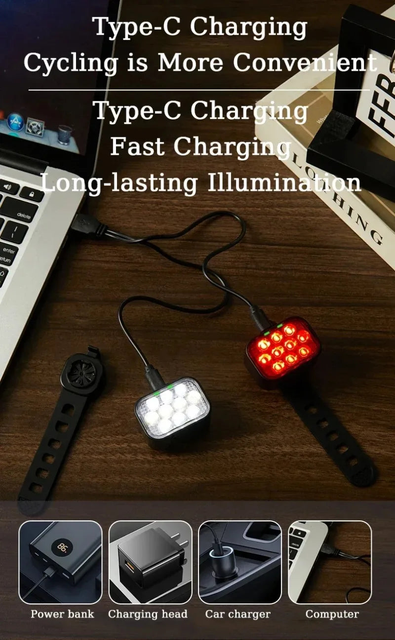 BUCKLOS USB Rechargeable LED Bike Lights – Front & Rear