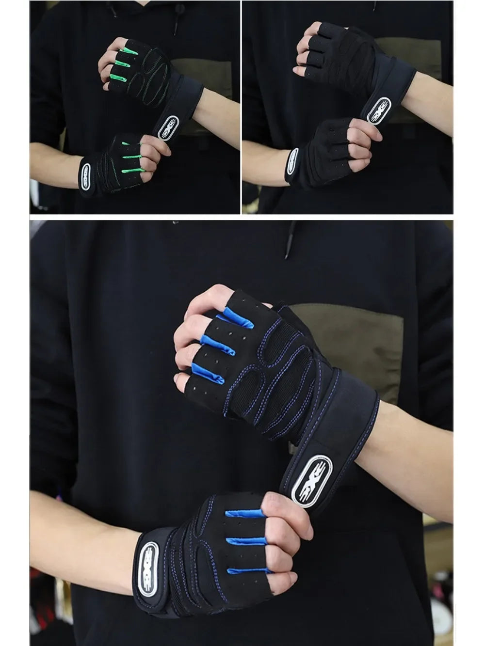 Outdoor Sport Fingerless Gloves with Wrist Guard