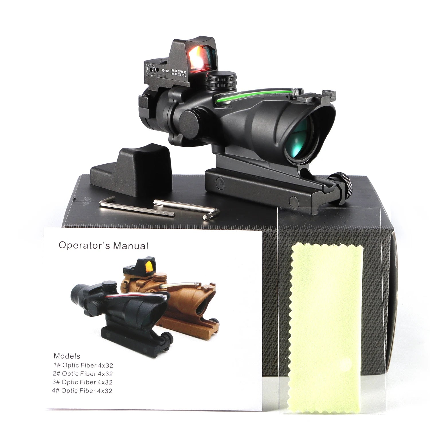 Adjustable 4x32 Red Dot Tactical Scope