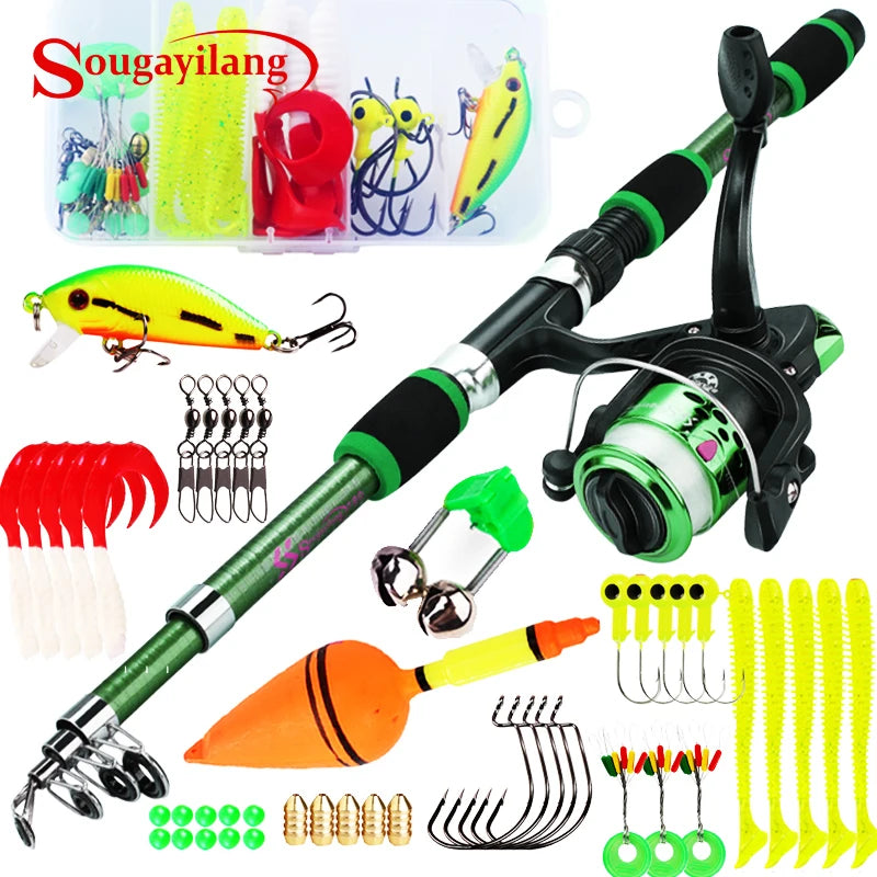 Sougayilang 1.8M Telescopic Rod & Spinning Reel Combo