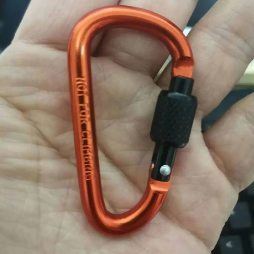 Aluminum Alloy D-Shaped Carabiner Keychain with Lock
