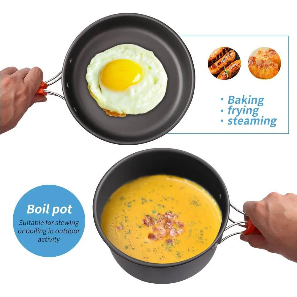 Camping Cookware Set for 2–3 People – Non-Stick