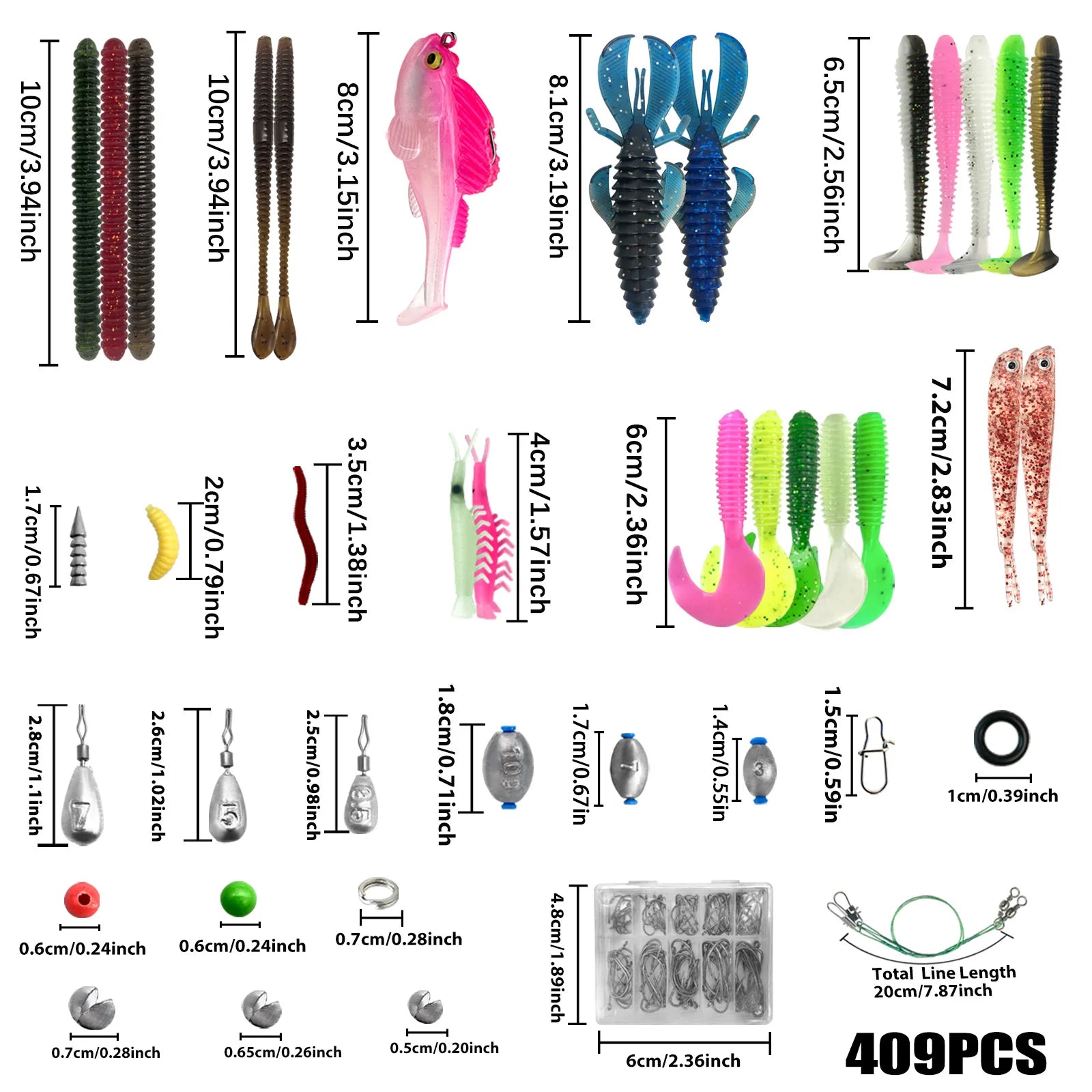 Multi-Lure Fishing Set with Tackle Box