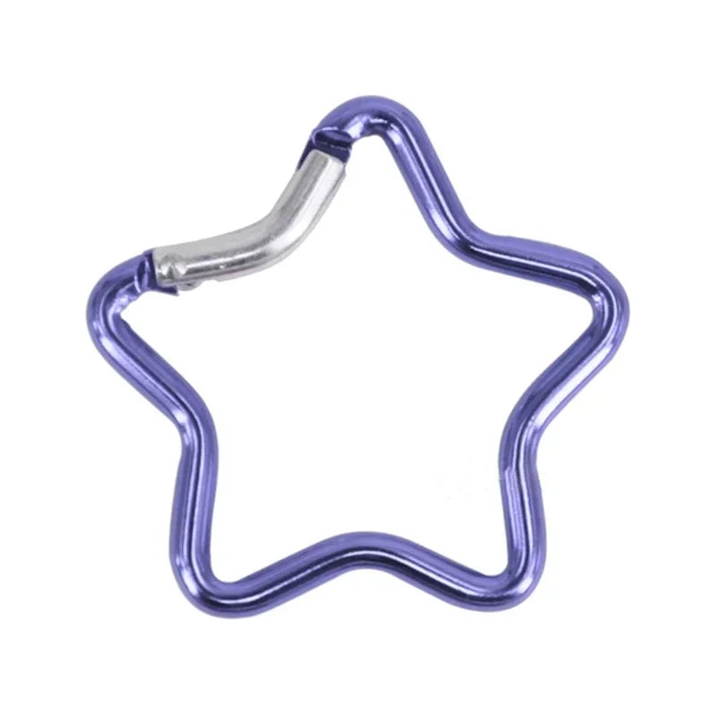 Star-Shaped Spring Lock Carabiner Keychains – Multicolor