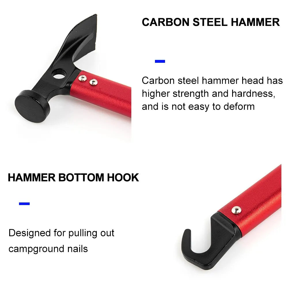 Widesea Stainless Steel Tent Hammer with Stake Puller