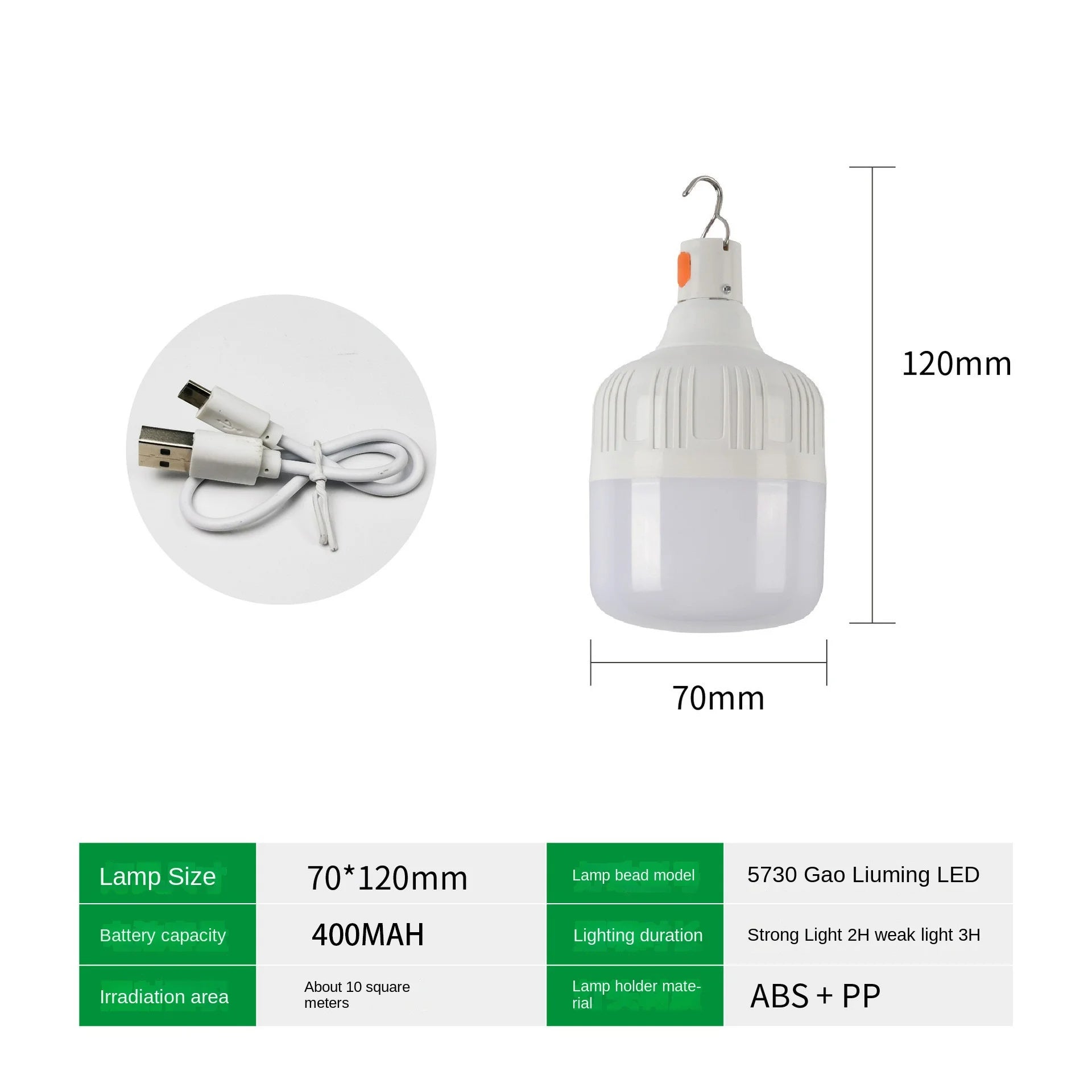 60W USB Rechargeable LED Camping Lantern