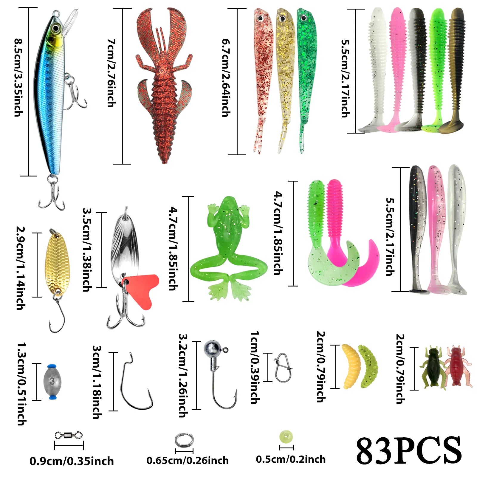 Multi-Lure Fishing Set with Tackle Box