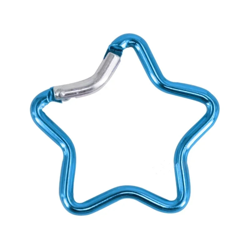 Star-Shaped Spring Lock Carabiner Keychains – Multicolor