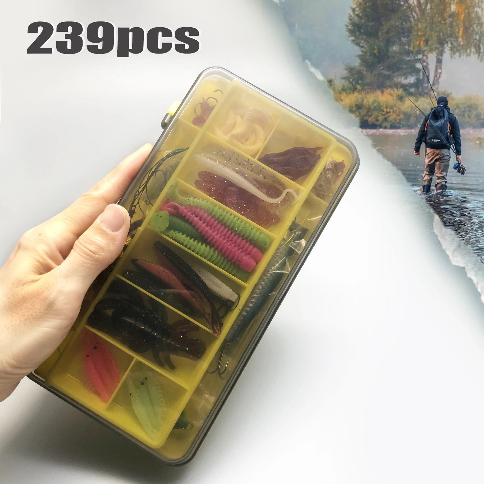 Multi-Lure Fishing Set with Tackle Box