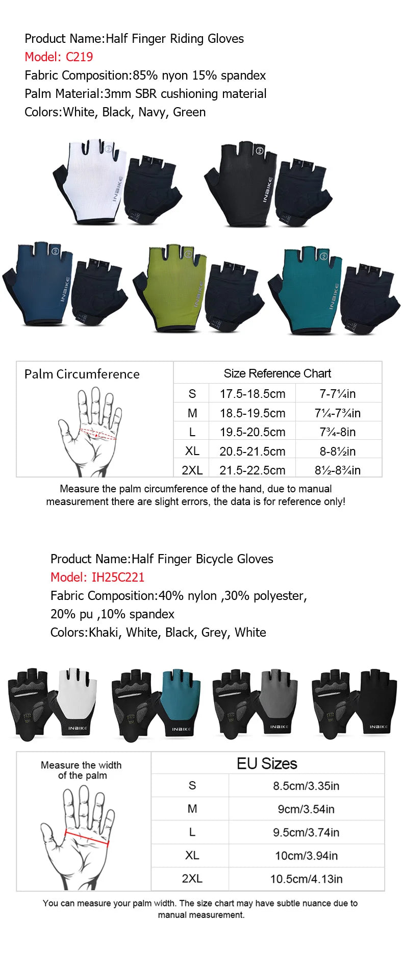 INBIKE Half-Finger Shock-Absorption Cycling Gloves