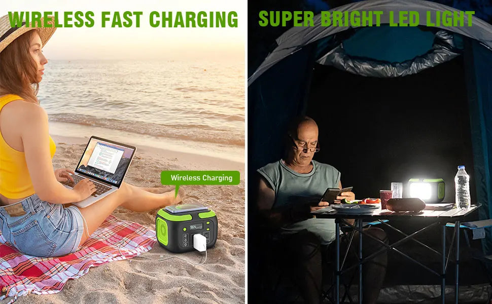 600W/300W/200W Portable Solar Power Station with AC Outlets