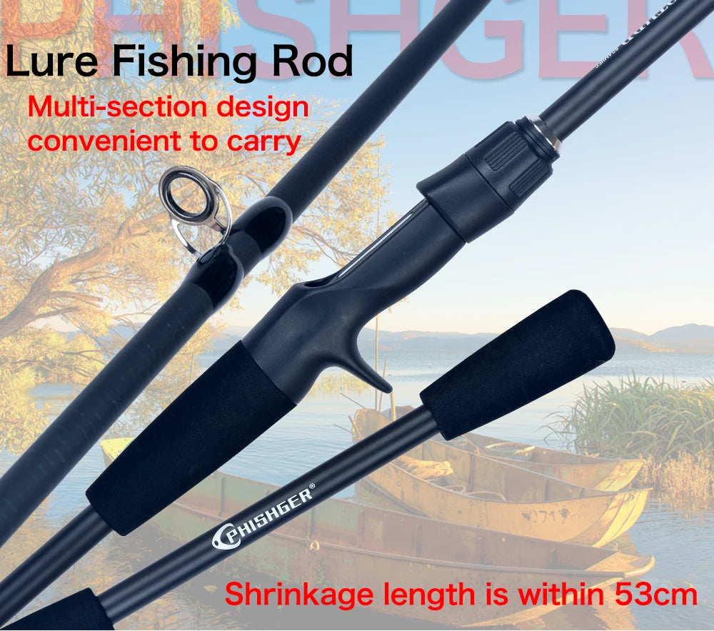 PHISHGER Ultralight Mini Carbon Spinning & Baitcasting Rod