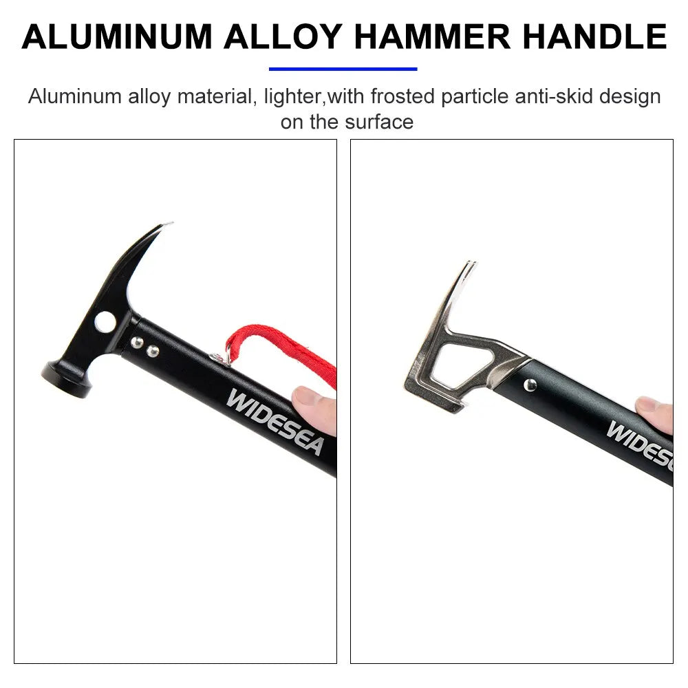 Widesea Stainless Steel Tent Hammer with Stake Puller