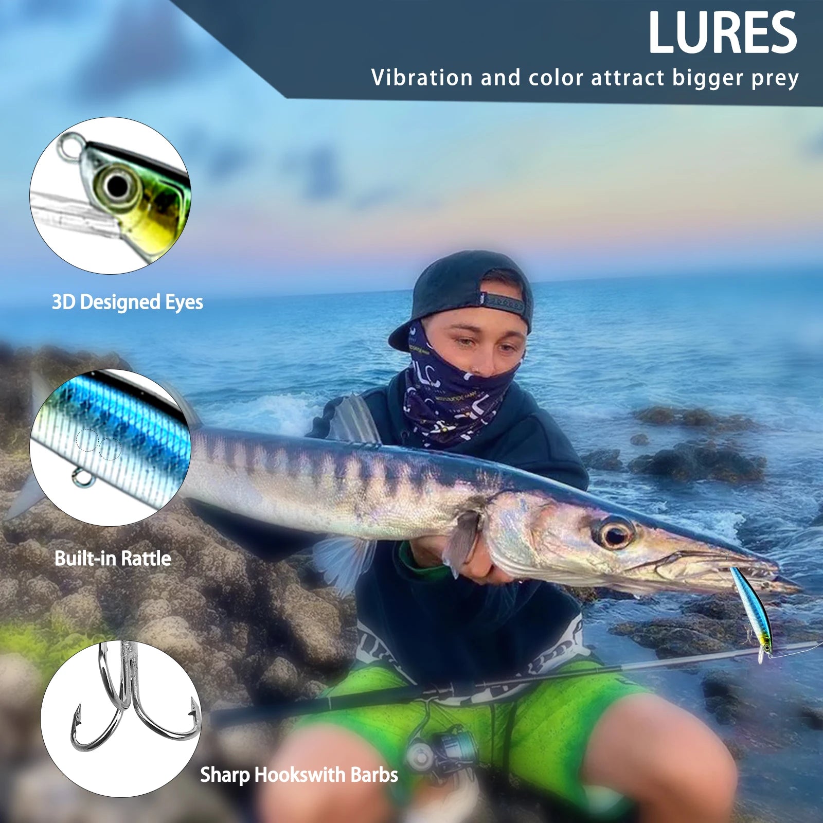 Multi-Lure Fishing Set with Tackle Box
