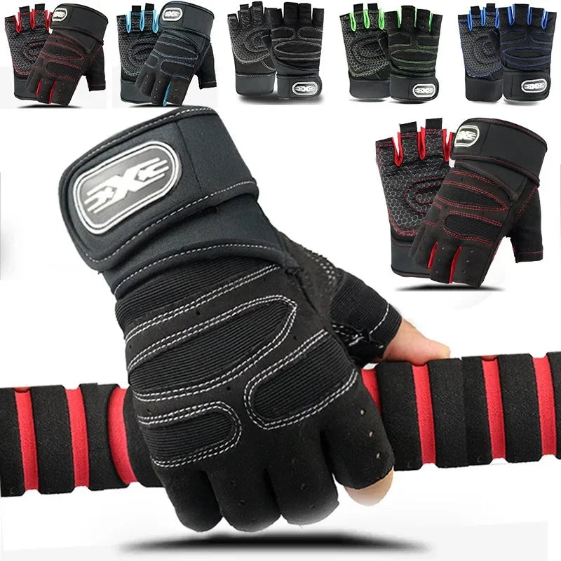 Outdoor Sport Fingerless Gloves with Wrist Guard