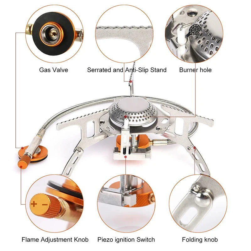 Camping Gas Stove – Portable Folding Outdoor Backpacking Stove 3500W