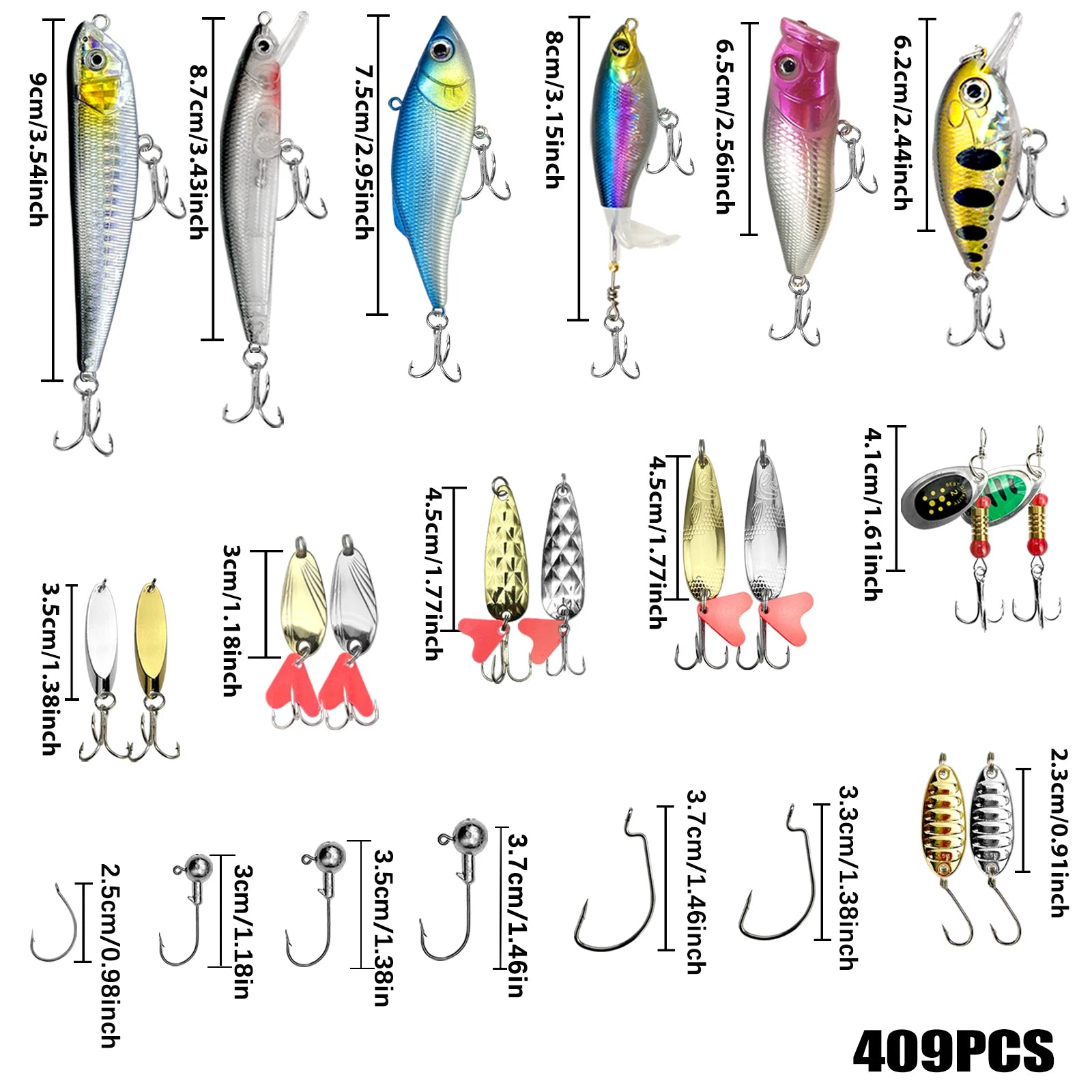 Multi-Lure Fishing Set with Tackle Box