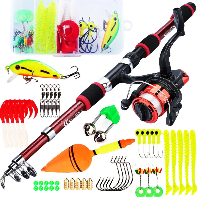 Sougayilang 1.8M Telescopic Rod & Spinning Reel Combo