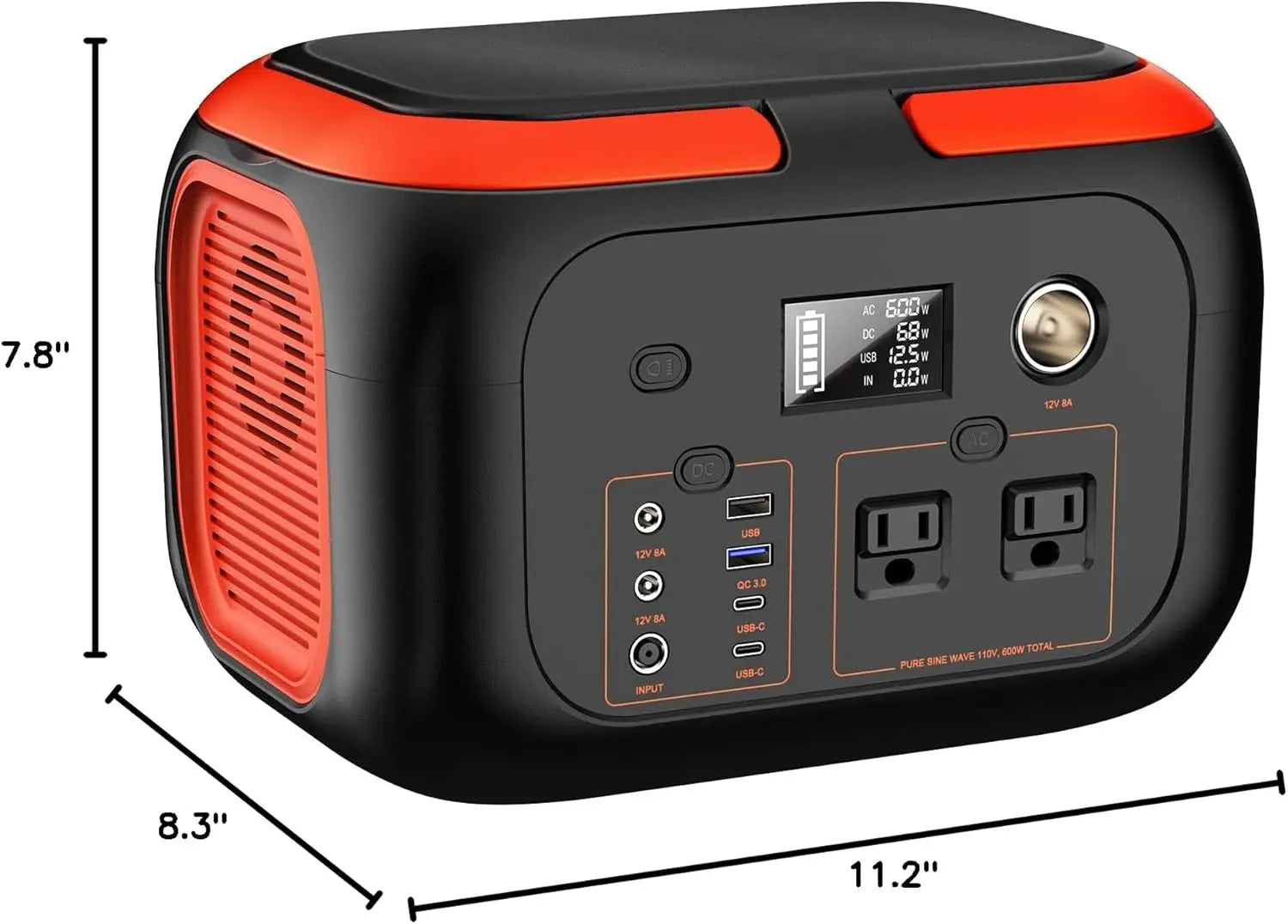 600W/300W/200W Portable Solar Power Station with AC Outlets