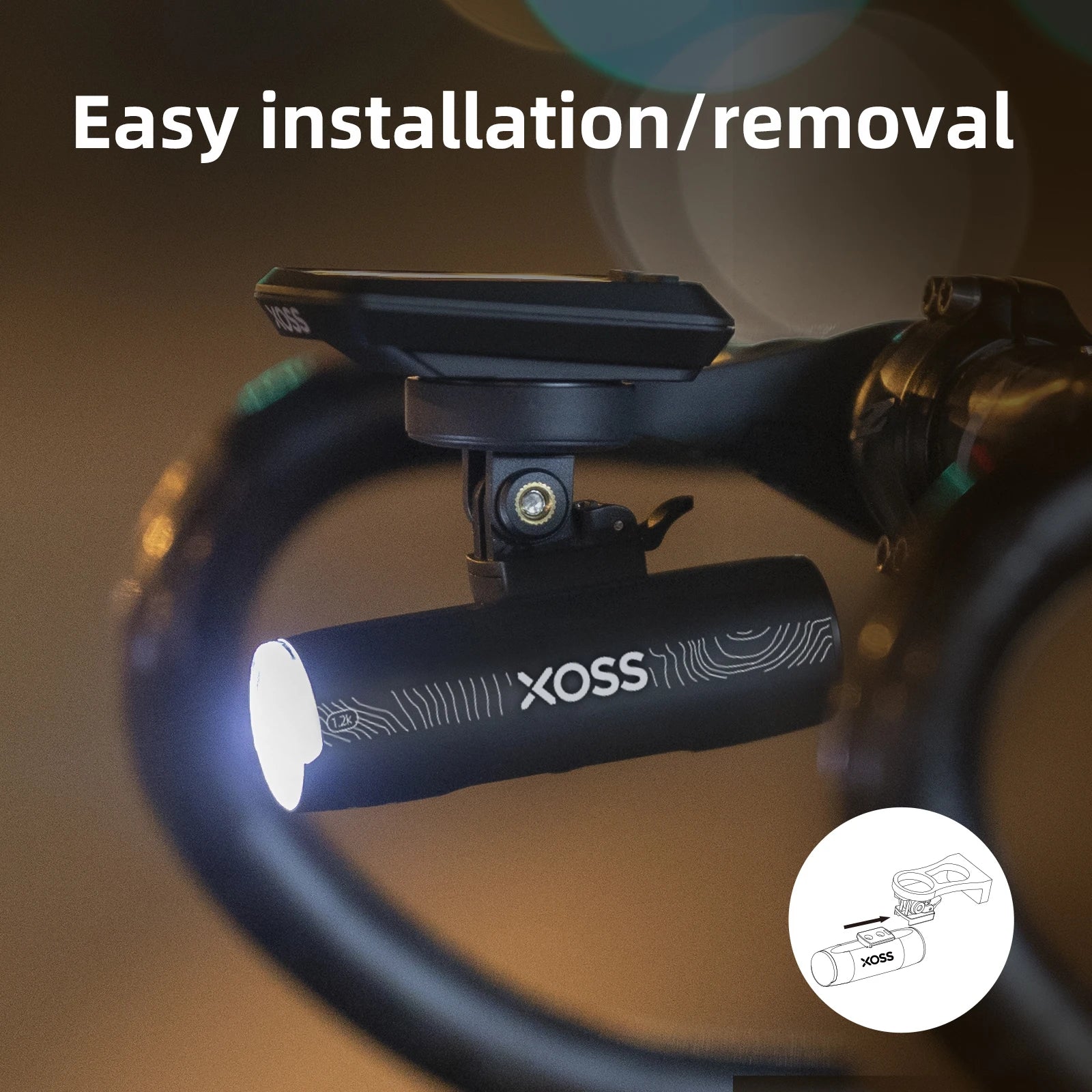 XOSS XL1200 Waterproof Rechargeable Bike Headlight