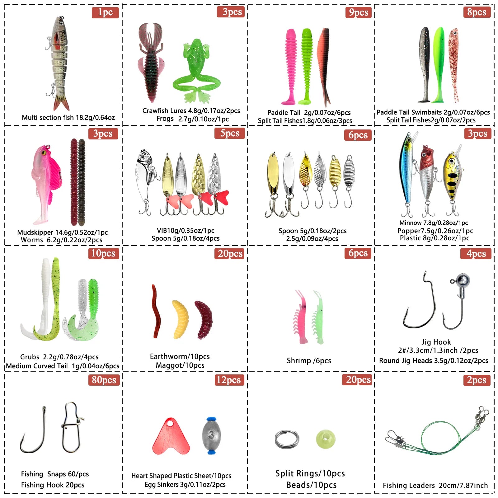 Multi-Lure Fishing Set with Tackle Box