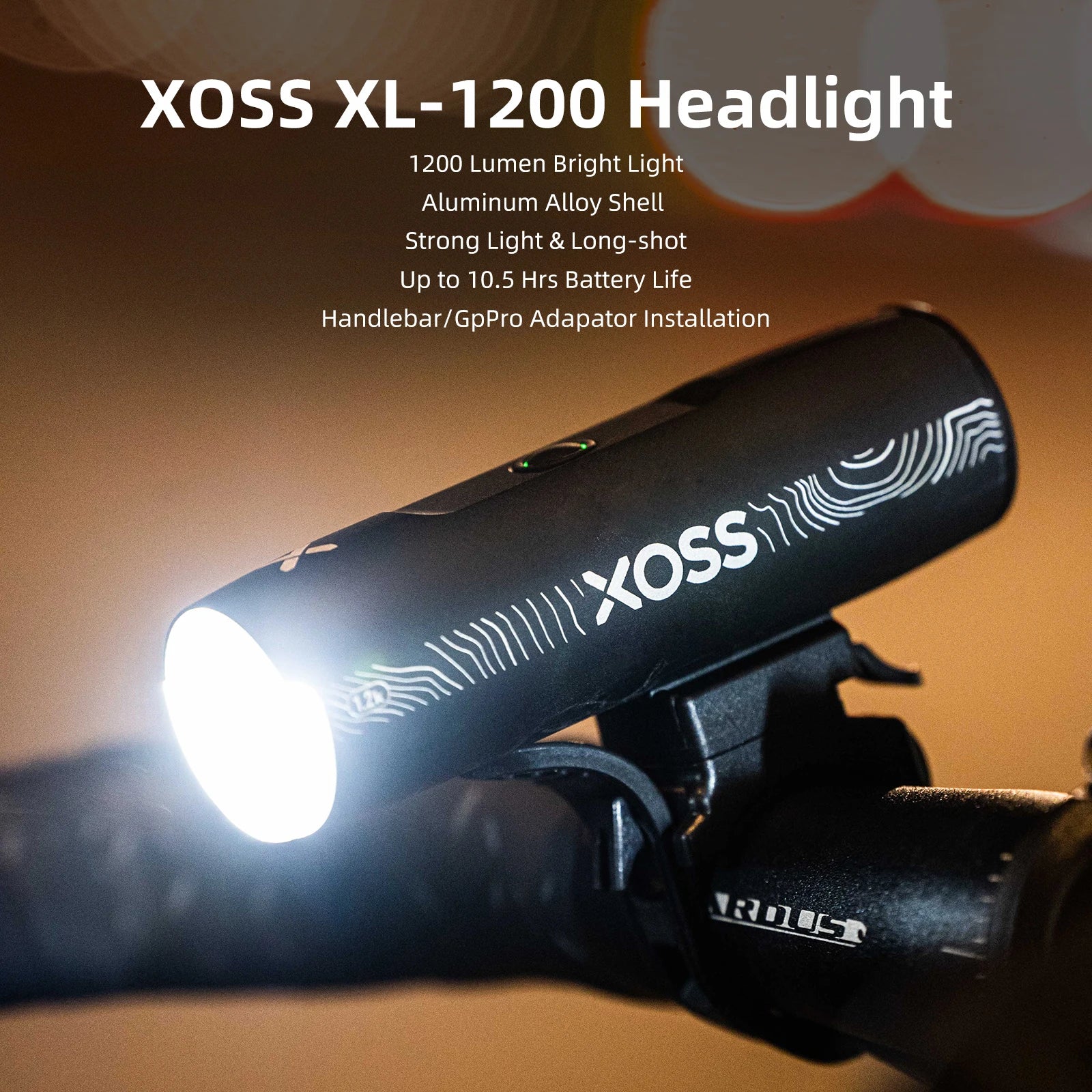 XOSS XL1200 Waterproof Rechargeable Bike Headlight