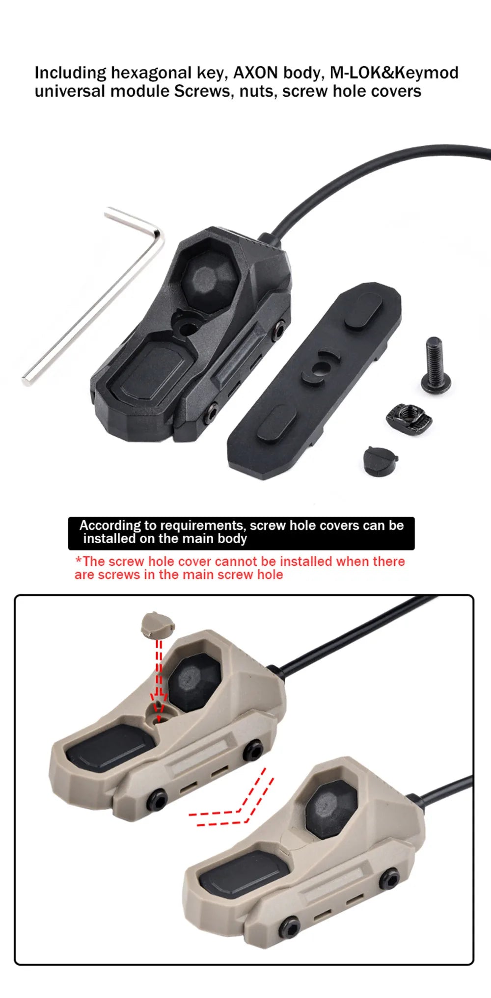 Surefir M300/M600 Tactical Flashlight with AXON Remote Switch