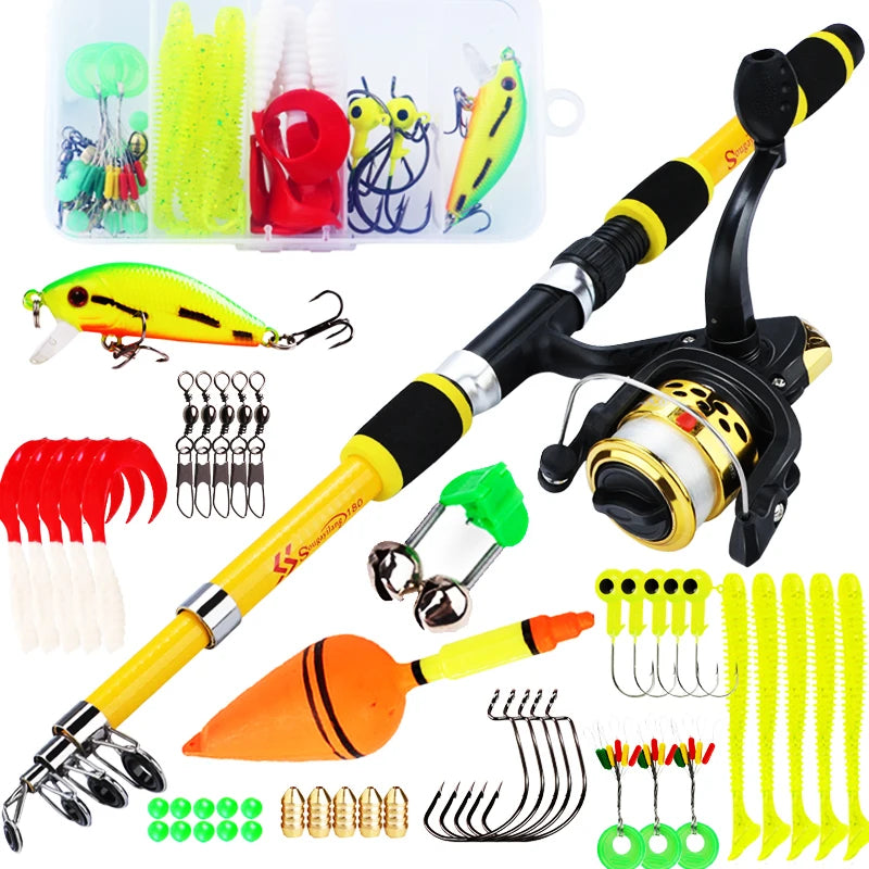 Sougayilang 1.8M Telescopic Rod & Spinning Reel Combo