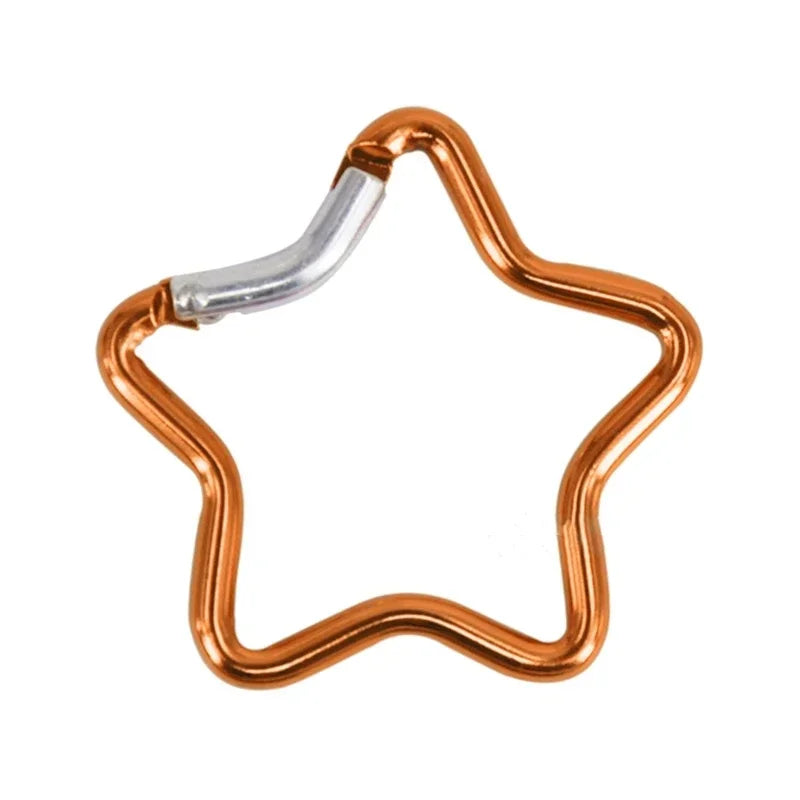 Star-Shaped Spring Lock Carabiner Keychains – Multicolor