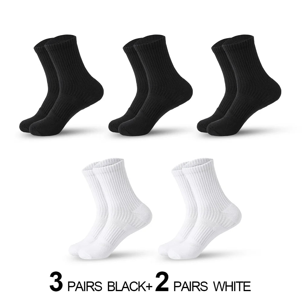 Men’s Moisture-Wicking Cotton Hiking Socks – 5 Pairs