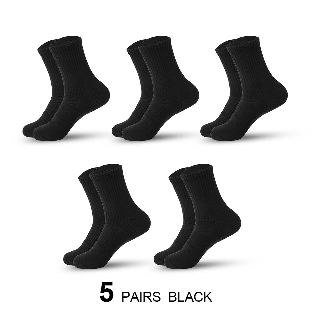 Men’s Moisture-Wicking Cotton Hiking Socks – 5 Pairs