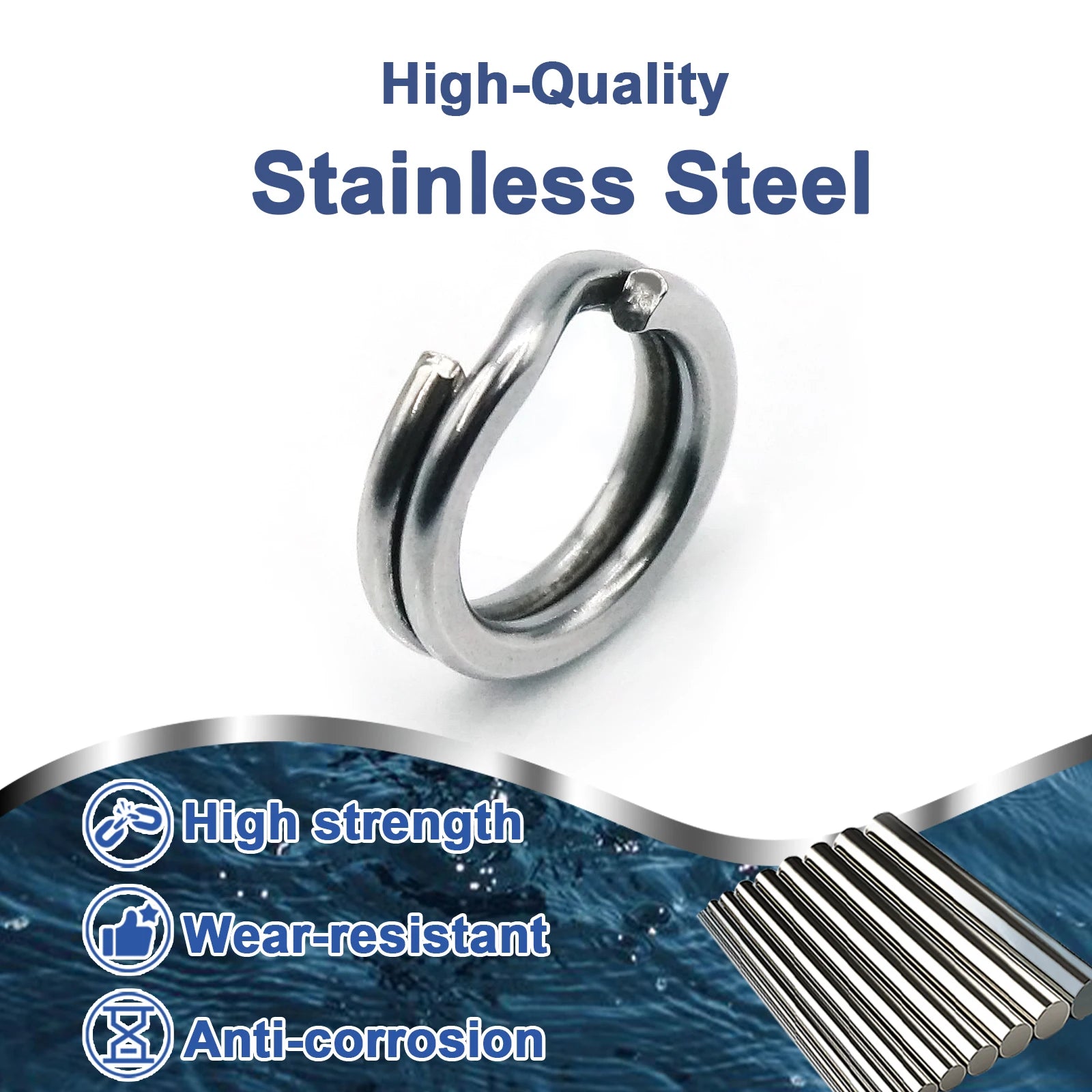 50–200PCS Stainless Steel Fishing Split Rings