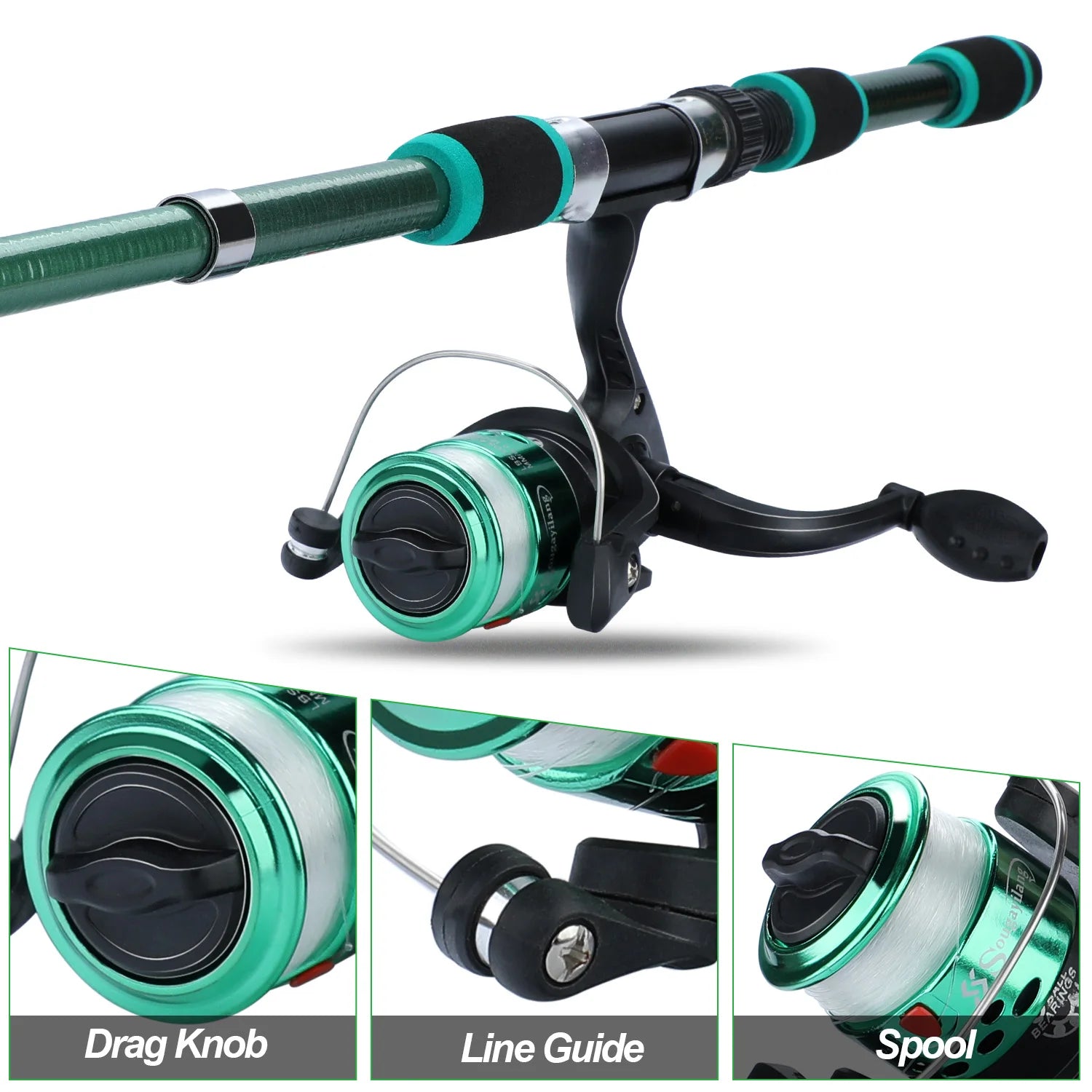 Sougayilang 1.8M Telescopic Rod & Spinning Reel Combo