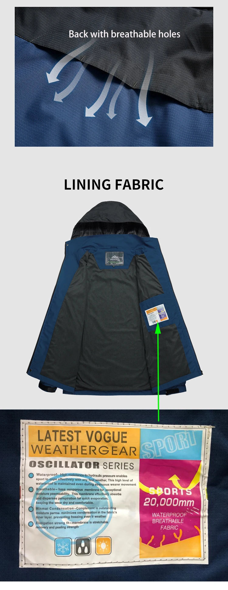 TRVLWEGO Men’s Waterproof Hiking & Outdoor Jacket