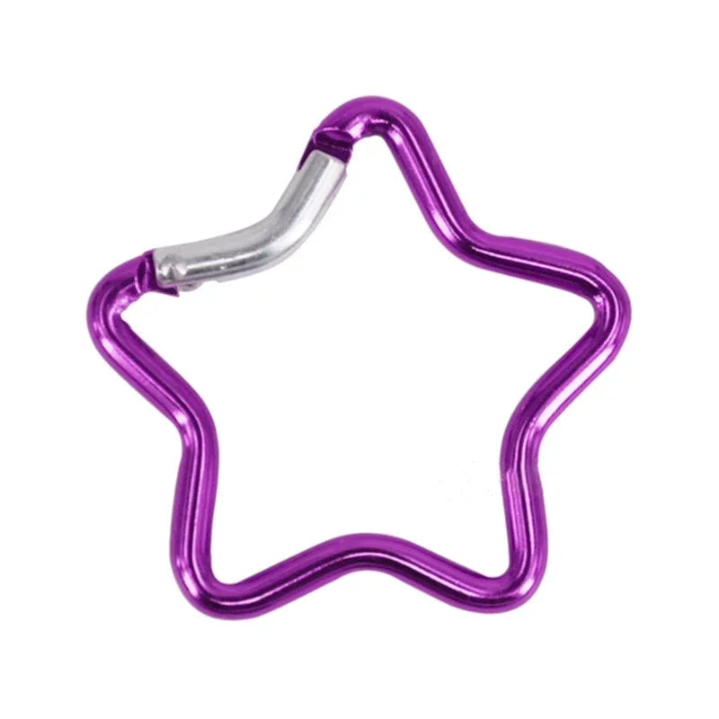 Star-Shaped Spring Lock Carabiner Keychains – Multicolor
