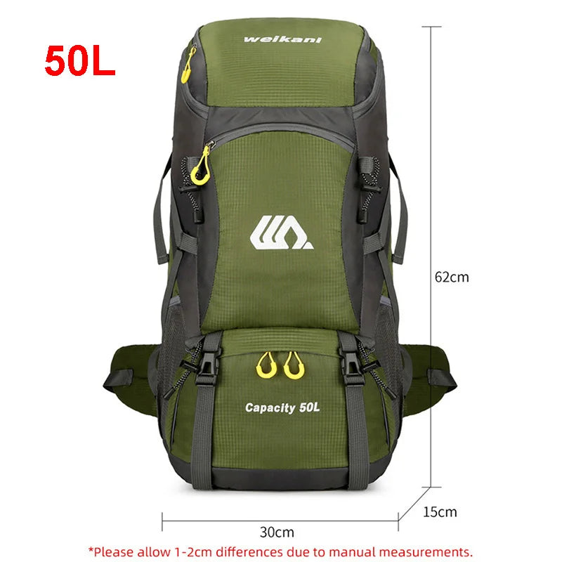 50L Waterproof Travel & Hiking Backpack