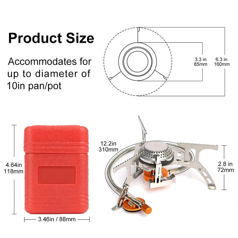 Camping Gas Stove – Portable Folding Outdoor Backpacking Stove 3500W