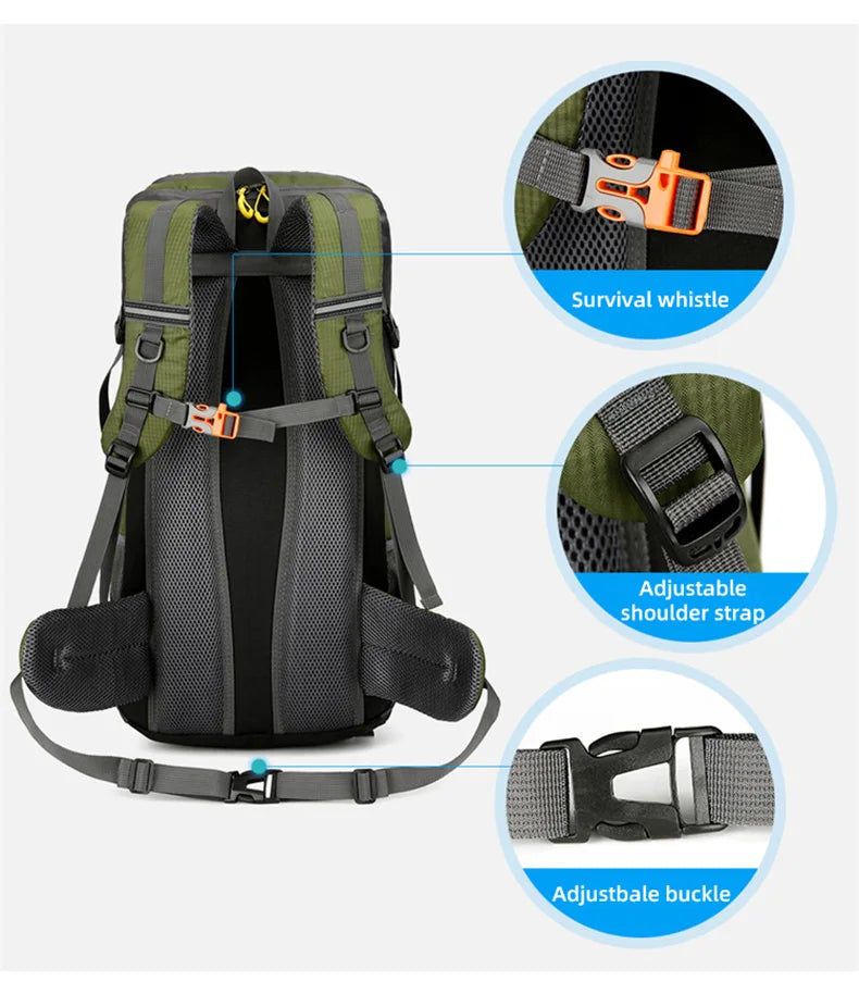 50L Waterproof Travel & Hiking Backpack