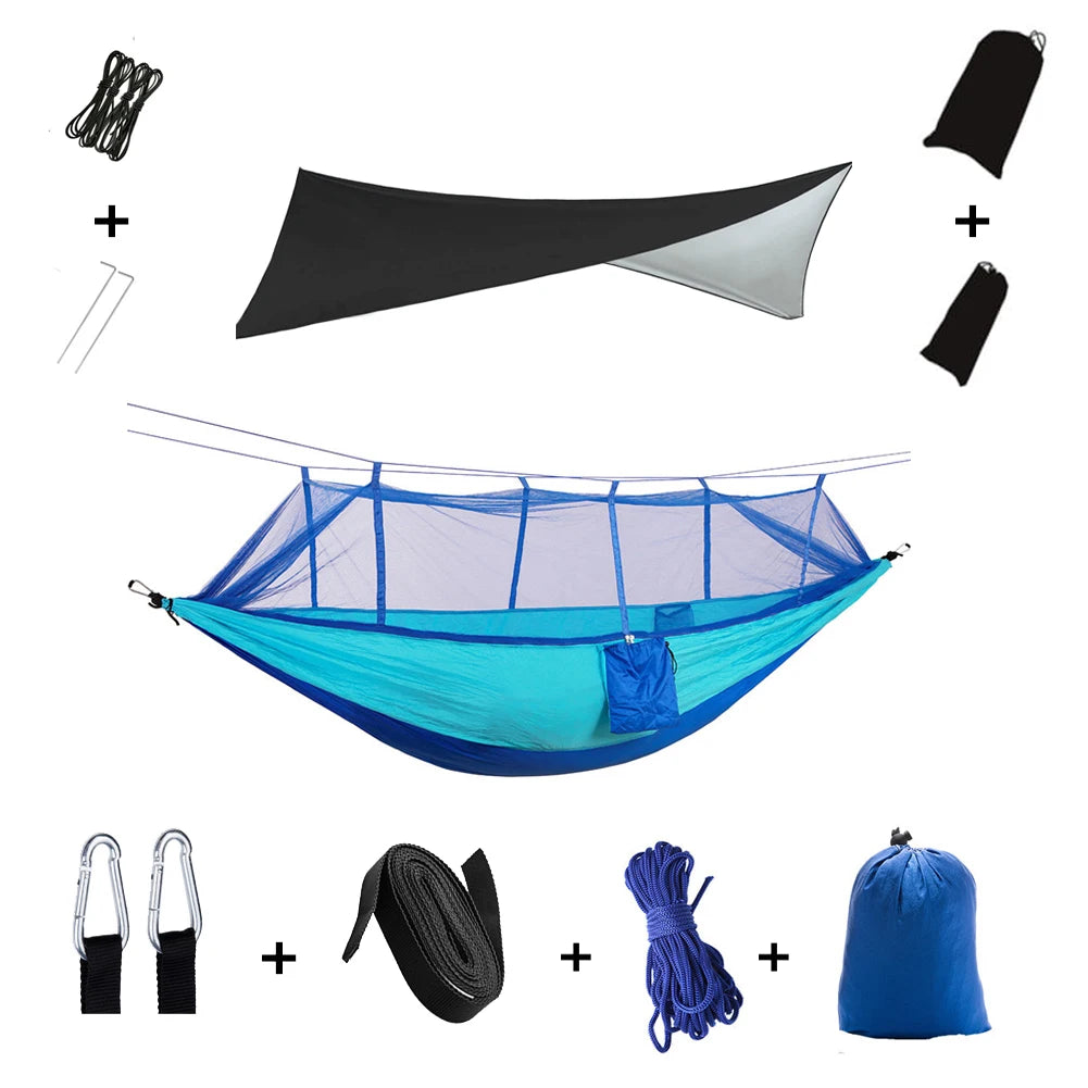 Camping Hammock with Mosquito Net & Rainfly Tent