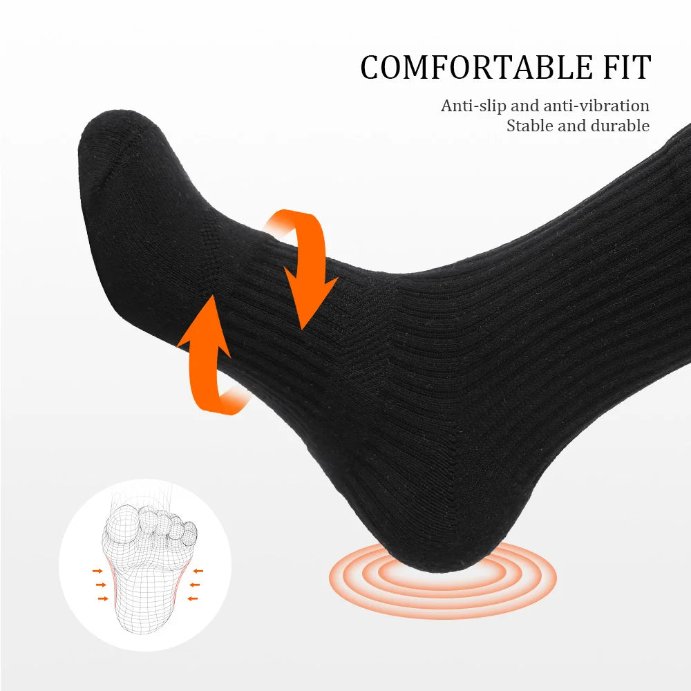 Men’s Moisture-Wicking Cotton Hiking Socks – 5 Pairs
