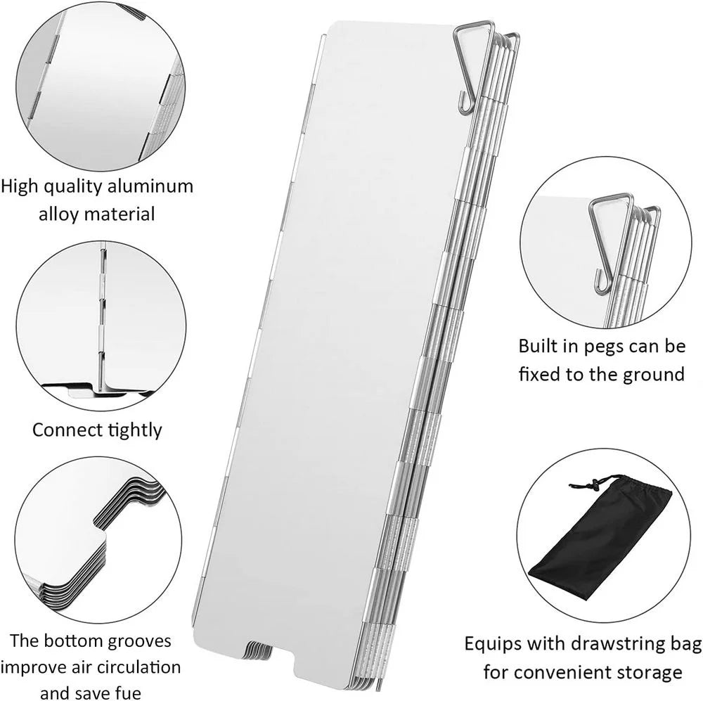 Aluminum Alloy Windshield for Gas Stove – Camping Cooking