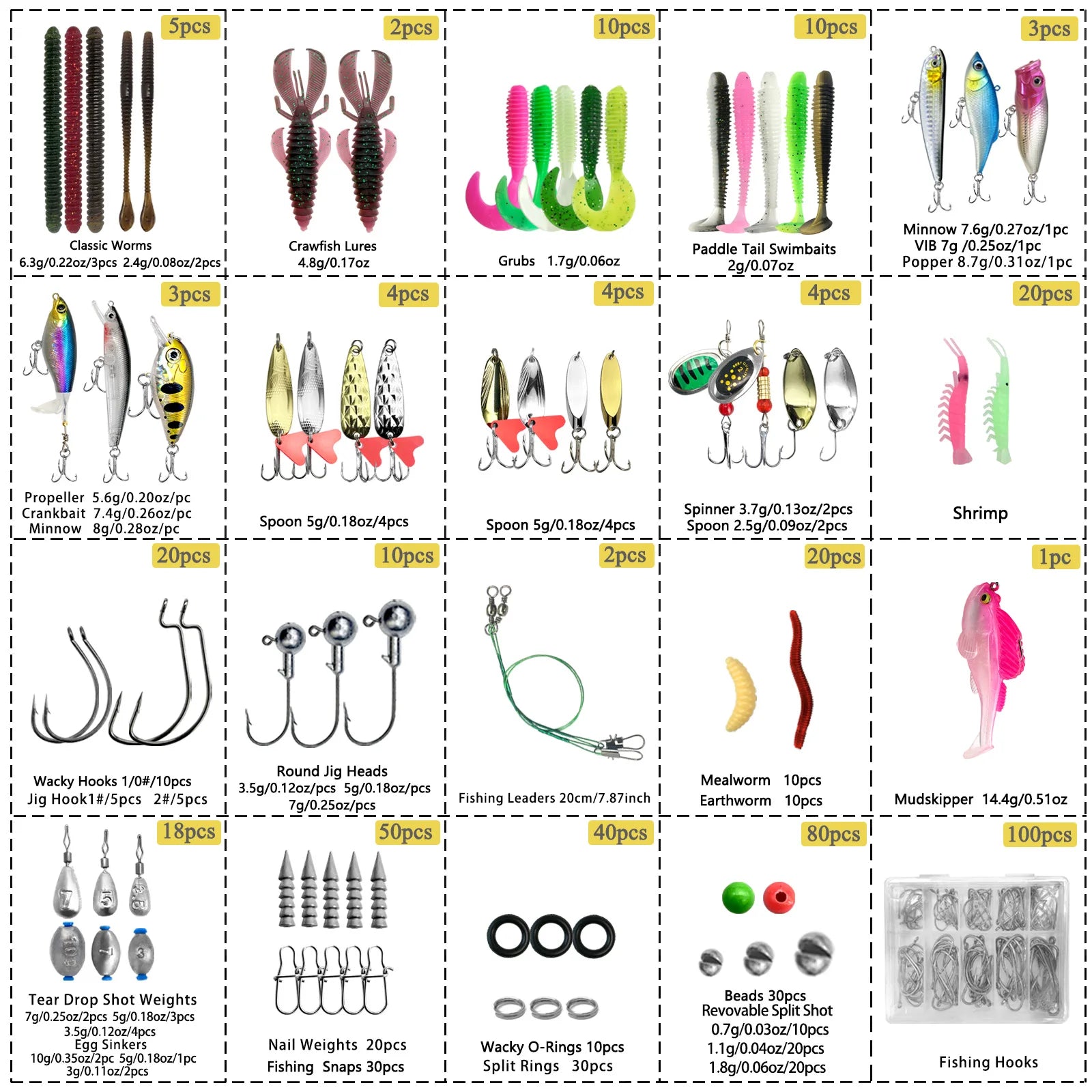 Multi-Lure Fishing Set with Tackle Box