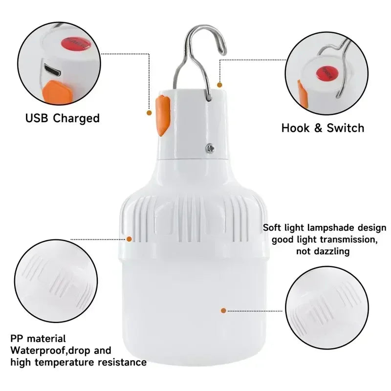 60W USB Rechargeable LED Camping Lantern